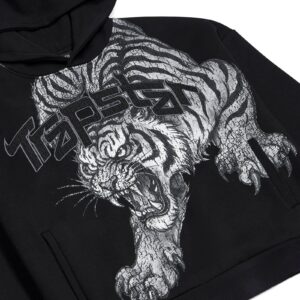 Felpa con cappuccio Tiger – Nero