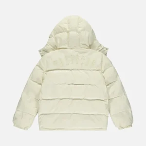 Giacca imbottita con cappuccio Trapstar Decoded Crema