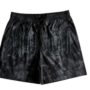 Pantaloncini Trapstar lavati ad arco neri
