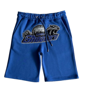 Pantaloncini in ciniglia blu dei Trapstar Shooters