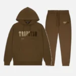 Tuta con cappuccio Trapstar Chenille Decoded Marrone