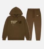 Tuta con cappuccio Trapstar Chenille Decoded Marrone