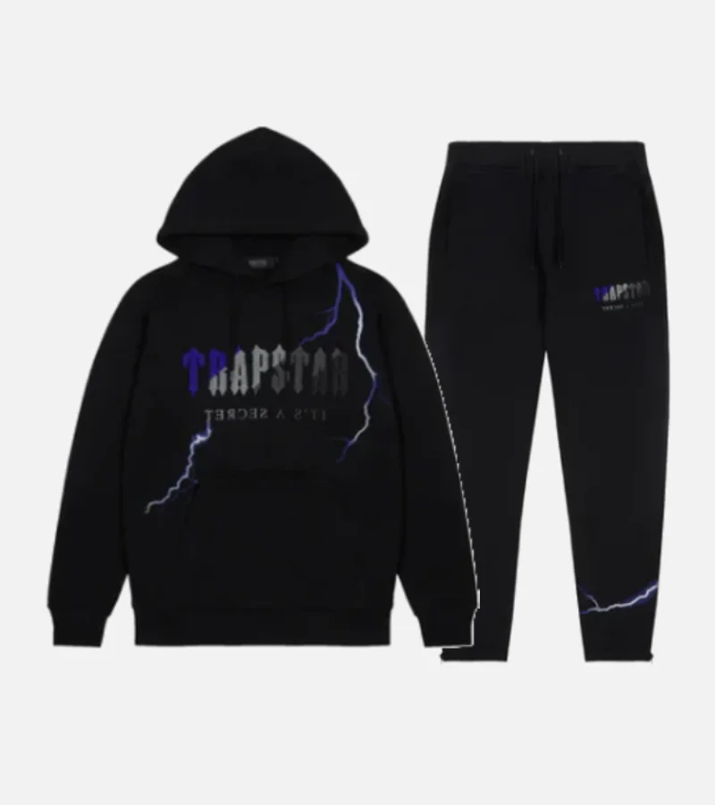 Tuta con cappuccio Trapstar Chenille Decoded nera Tuta con cappuccio Trapstar Chenille Decoded nera