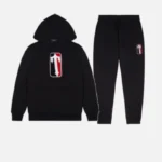 Tuta con cappuccio in ciniglia Trapstar League nera