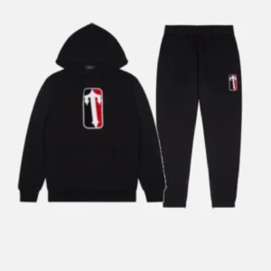 Tuta con cappuccio in ciniglia Trapstar League nera