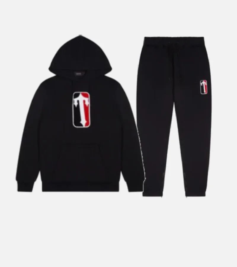 Tuta con cappuccio in ciniglia Trapstar League nera Tuta con cappuccio in ciniglia Trapstar League nera
